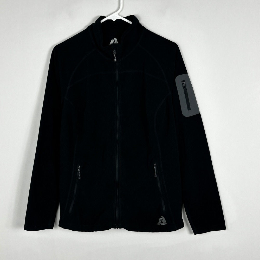 Eddie Bauer First Ascent Black Fleece Jacket Full Zipper Womens Size XL Climbing